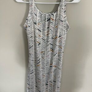 Prana White and Black Patterned Midi Dress